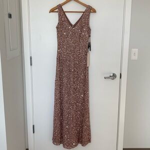NWT Adrianna Papell Antique Rose Sequined Gown size 2